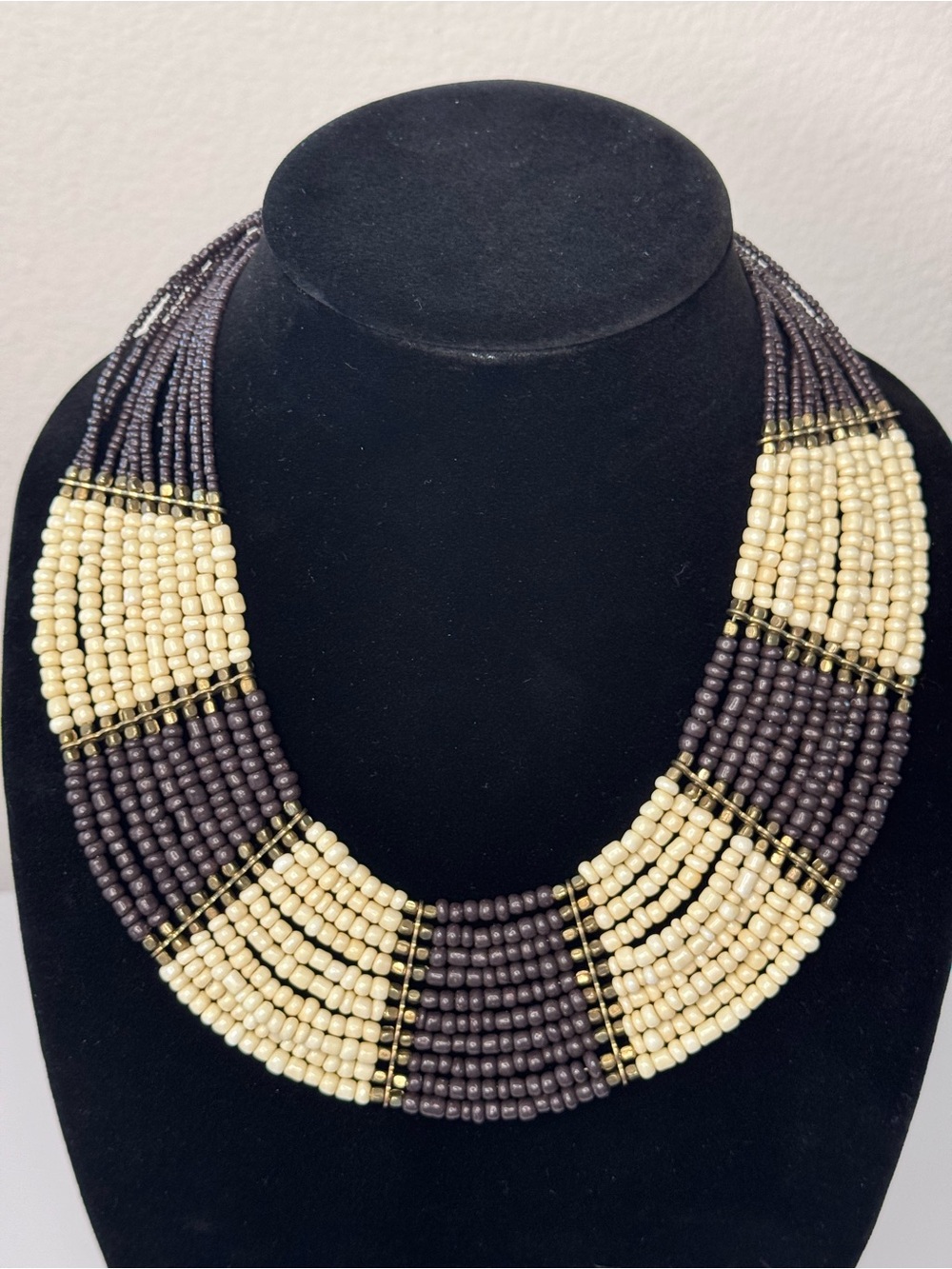 Boho beaded multi strand necklace NEW